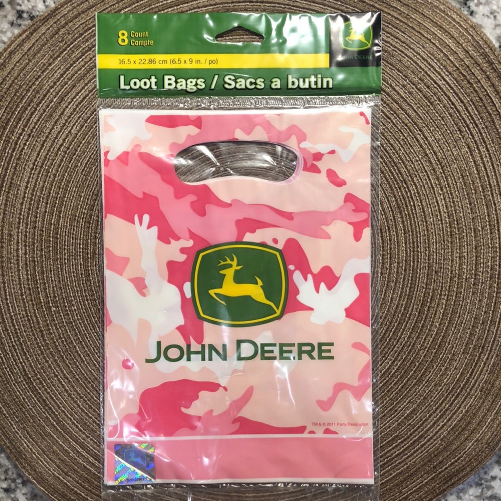 John Deere Pink Camo Loot Bags